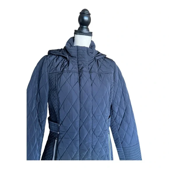 Jones New York Black Women's Quilted Puffer Coat Size M